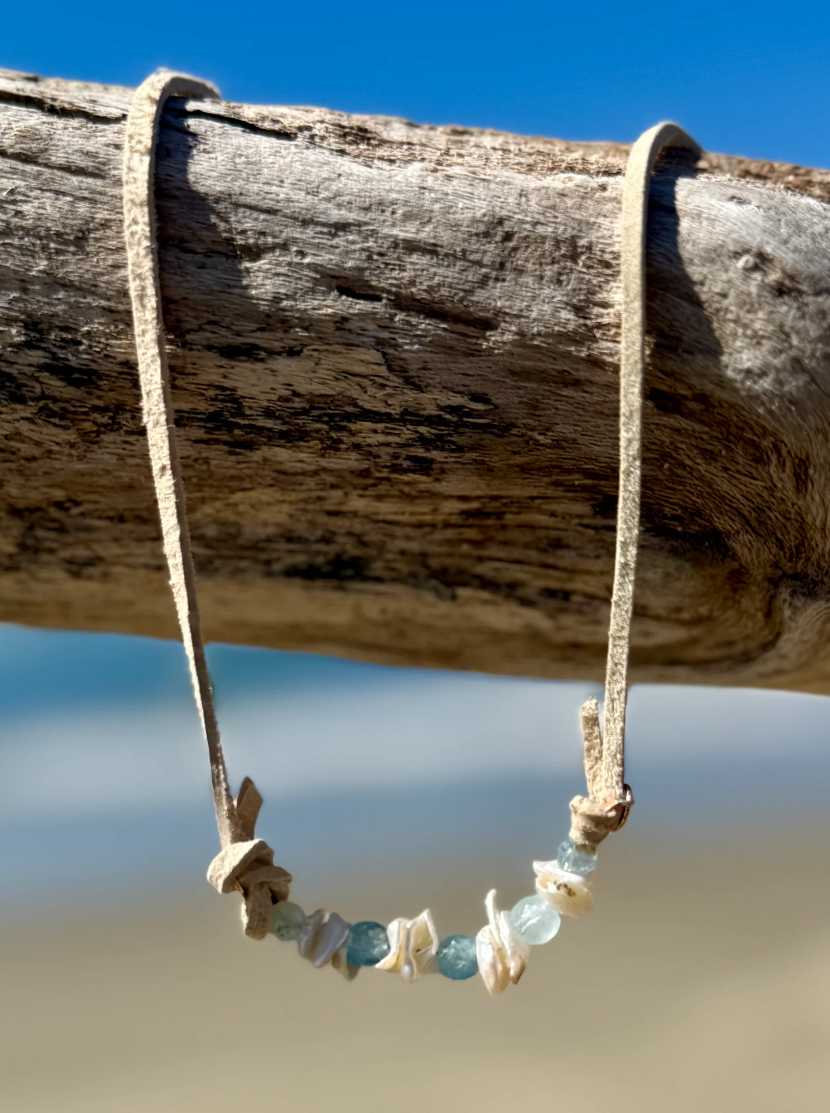 Keishi Pearl & Aquamarine Necklace - Image 2