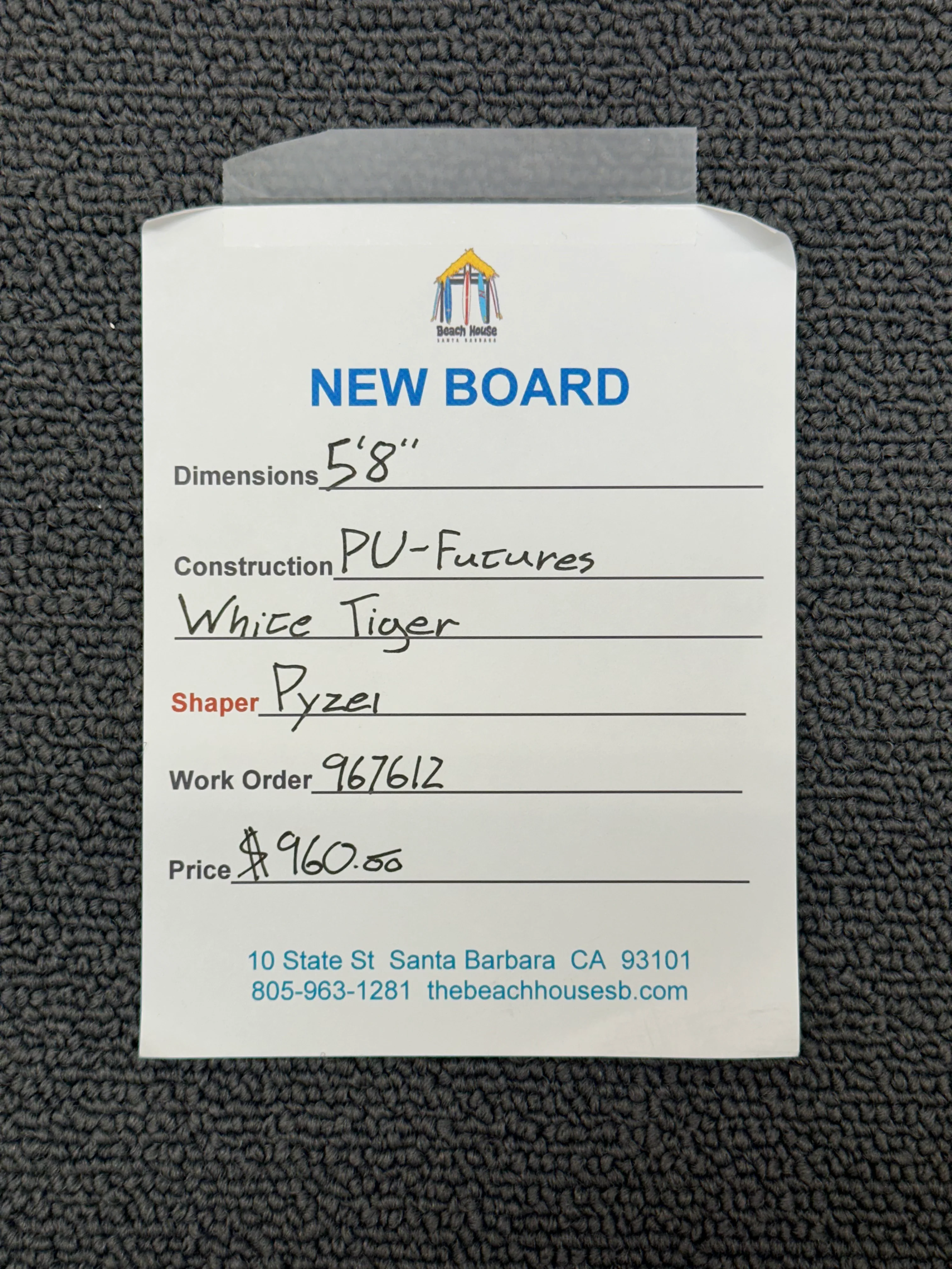 *SOLD* Pyzel | 5'8" White Tiger - Image 3